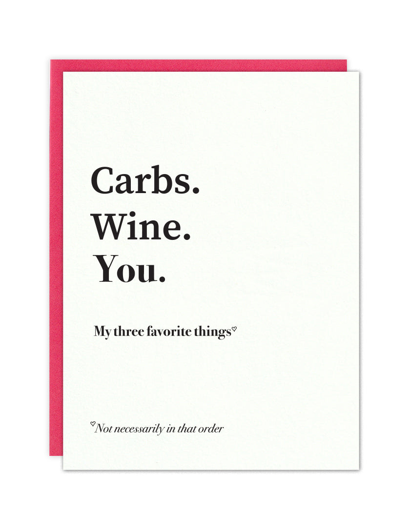 Carbs. Wine. You.