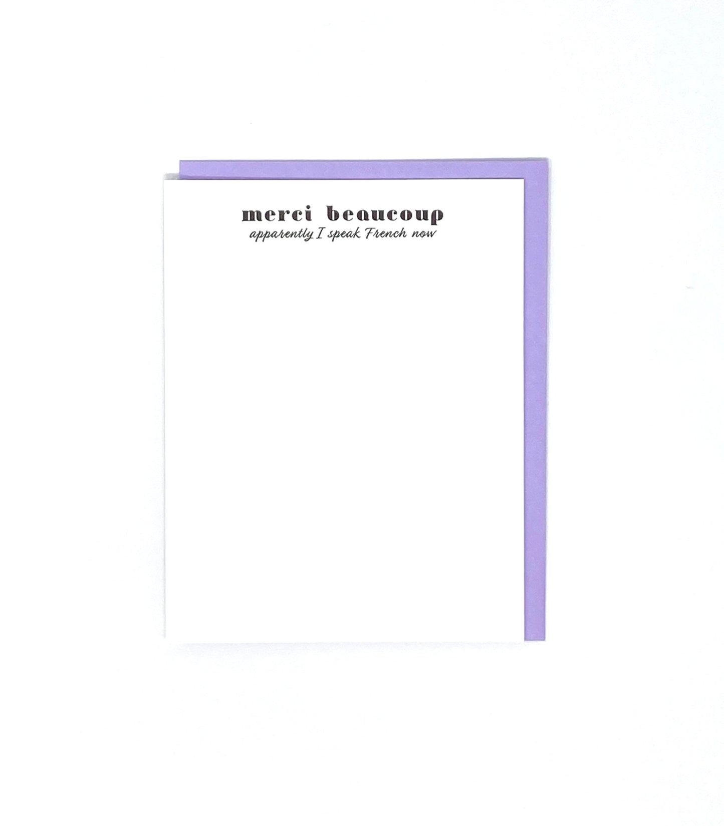 Merci beaucoup - Box of 6 letterpress flat notecards