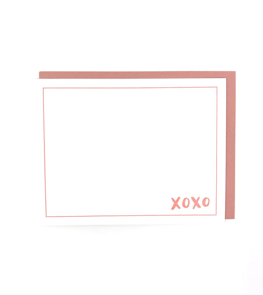 XOXO - Box of 6 letterpress flat notecards