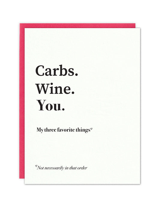 Carbs. Wine. You.