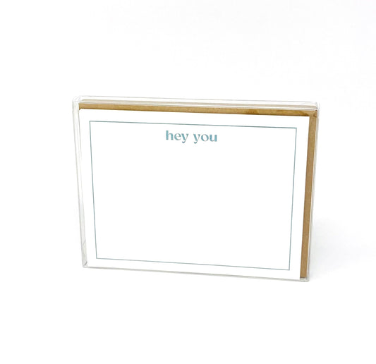 Hey you - Box of 6 letterpress flat notecards