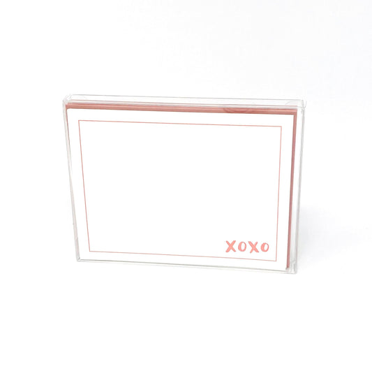 XOXO - Box of 6 letterpress flat notecards